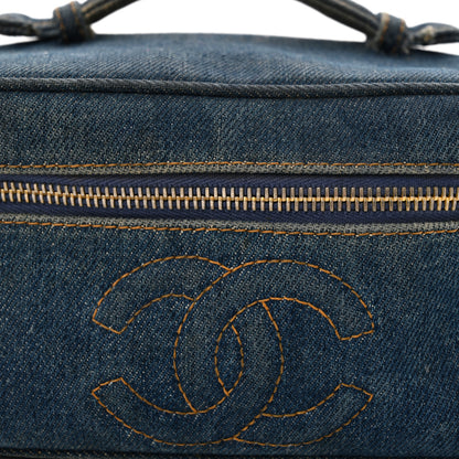 Chanel Denim Vanity Cosmetic Case Blue 9 of 16