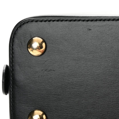 Gucci Boarded Plutone Calfskin Horsebit 1955 Top Handle Bag Black 14 of 15