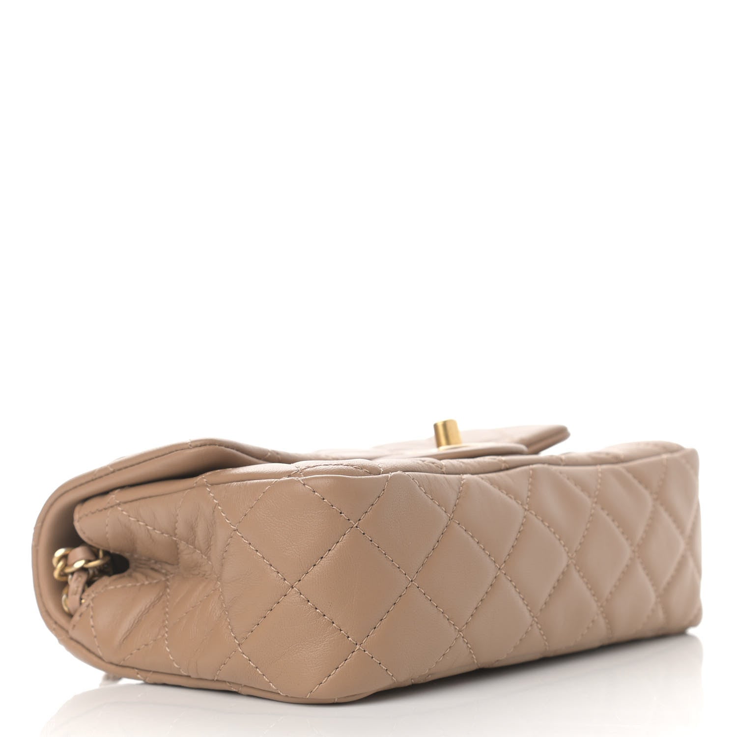Chanel Lambskin Quilted Mini Rectangular Pearl Crush Flap Dark Beige 4 of 11