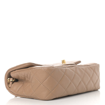 Chanel Lambskin Quilted Mini Rectangular Pearl Crush Flap Dark Beige 4 of 11