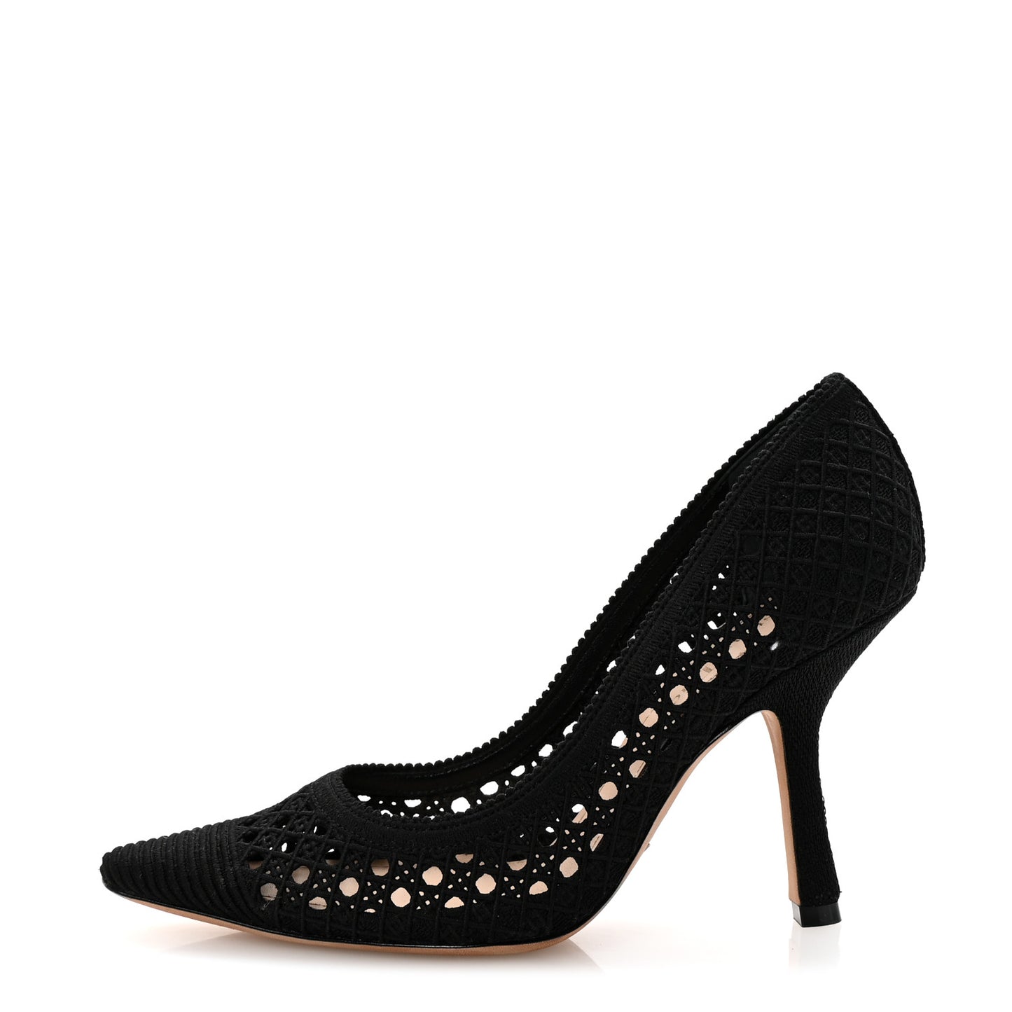 Mesh Cotton Cannage Dior Capture 100mm Pumps 36 Black
