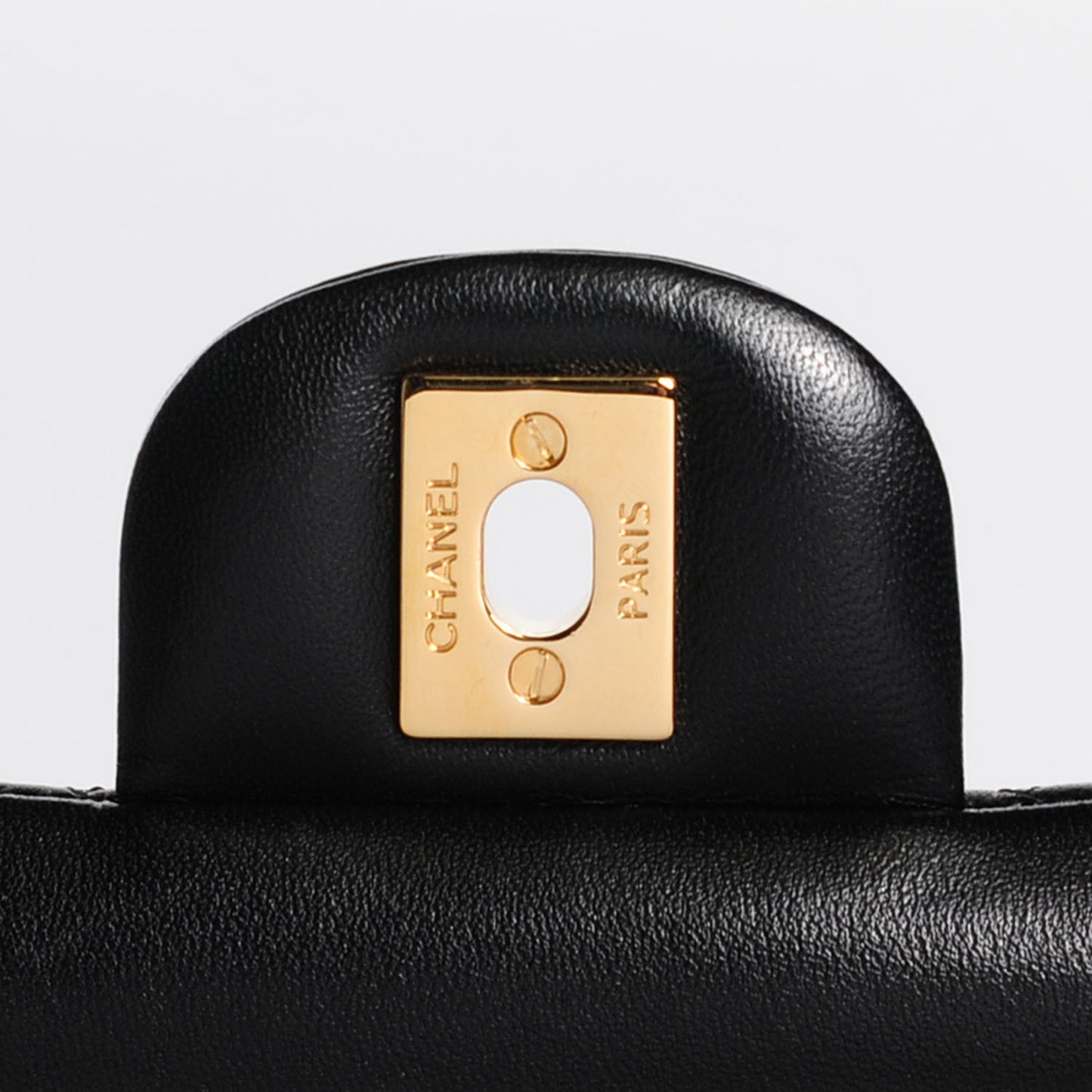 Lambskin Quilted Medium Double Flap Black
