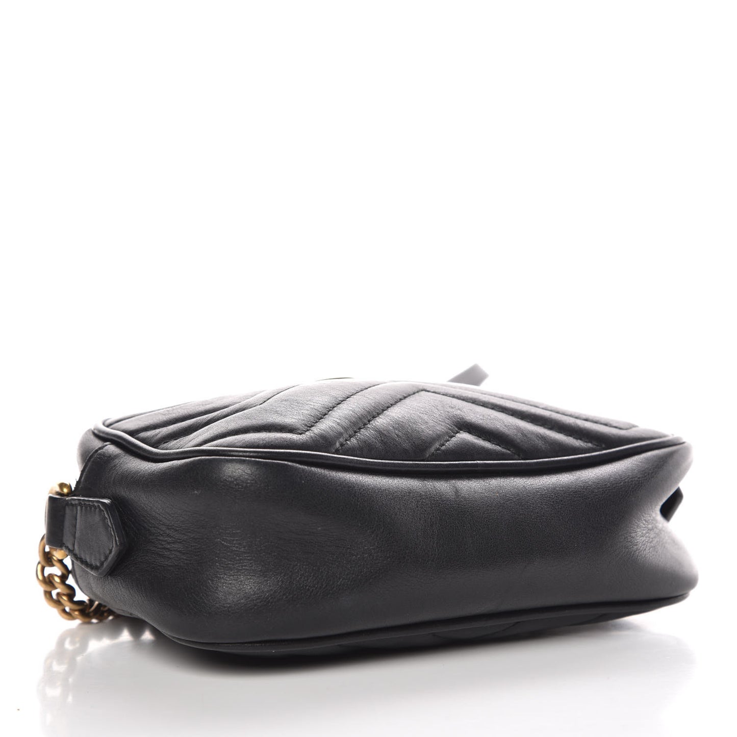 Calfskin Matelasse Mini GG Marmont Chain Shoulder Bag Black