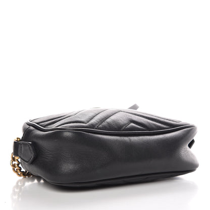 Gucci Calfskin Matelasse Mini GG Marmont Chain Shoulder Bag Black 4 of 12