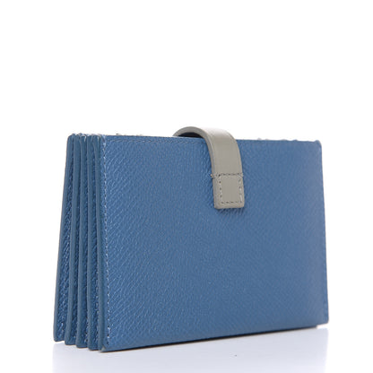 Celine Grained Shiny Calfskin Accordion Card Holder Denim 3 of 8