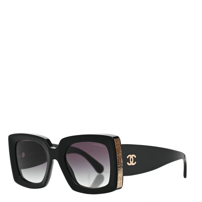 Chanel Acetate Rectangle Sunglasses 5435 Black 1 of 6