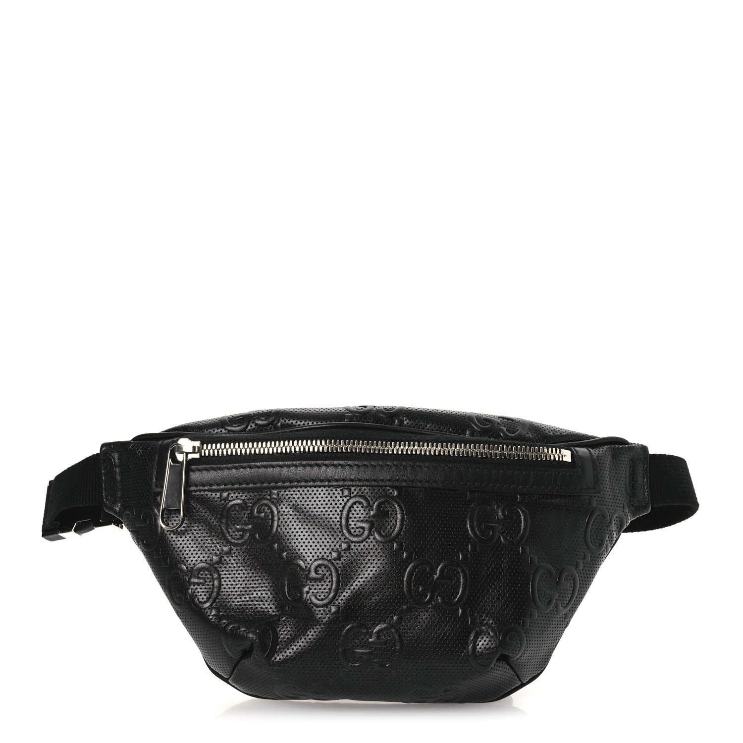 Gucci Calfskin GG Tennis Embossed Belt Bag Black 1 of 12