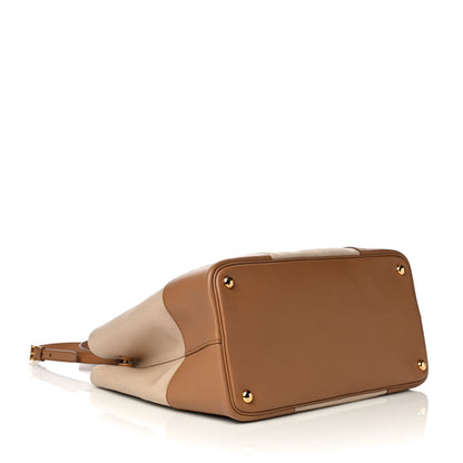 Prada Canapa Saffiano Large Double Bag Corda Caramel 5 of 13