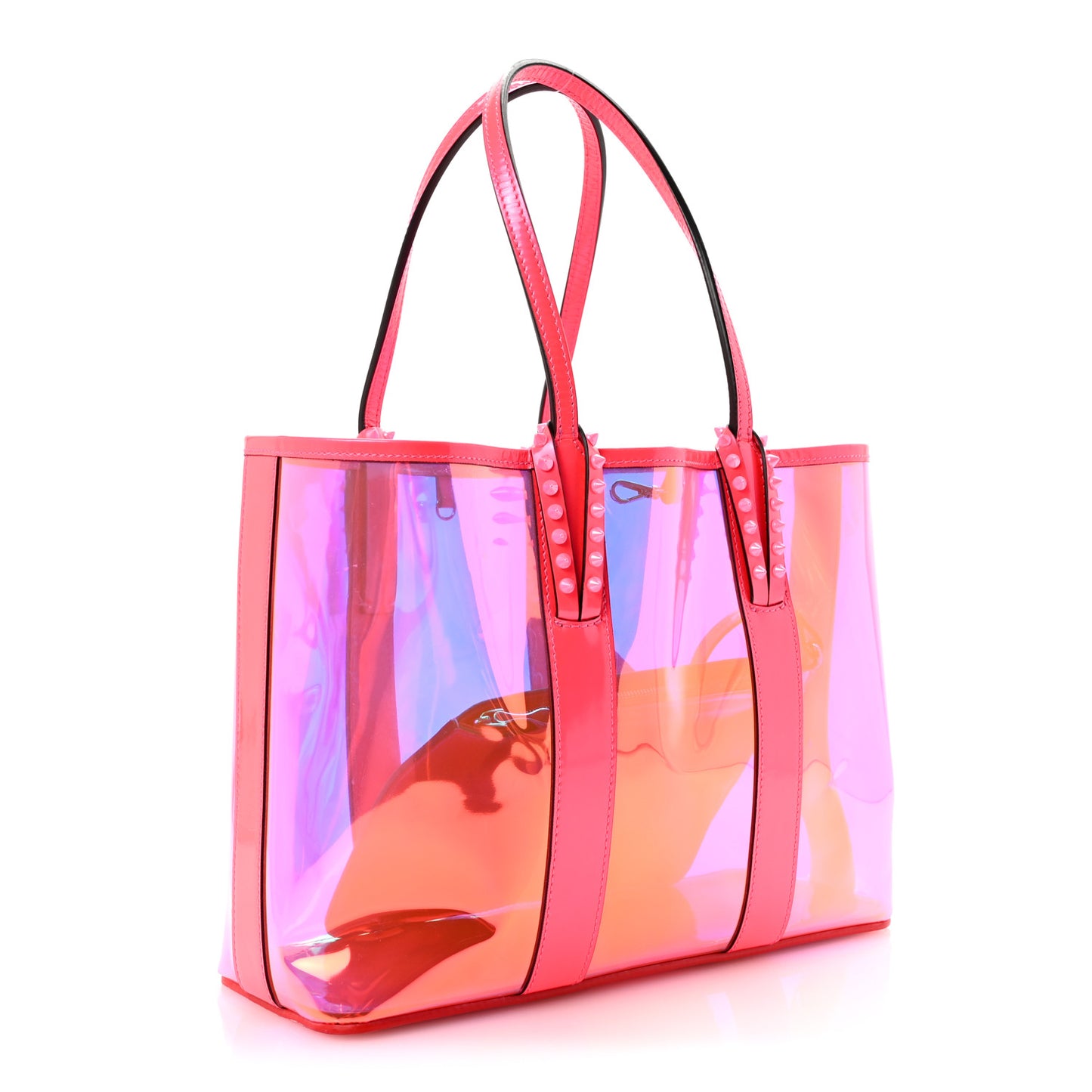 PVC Spikes East West Cabata Tote Pink