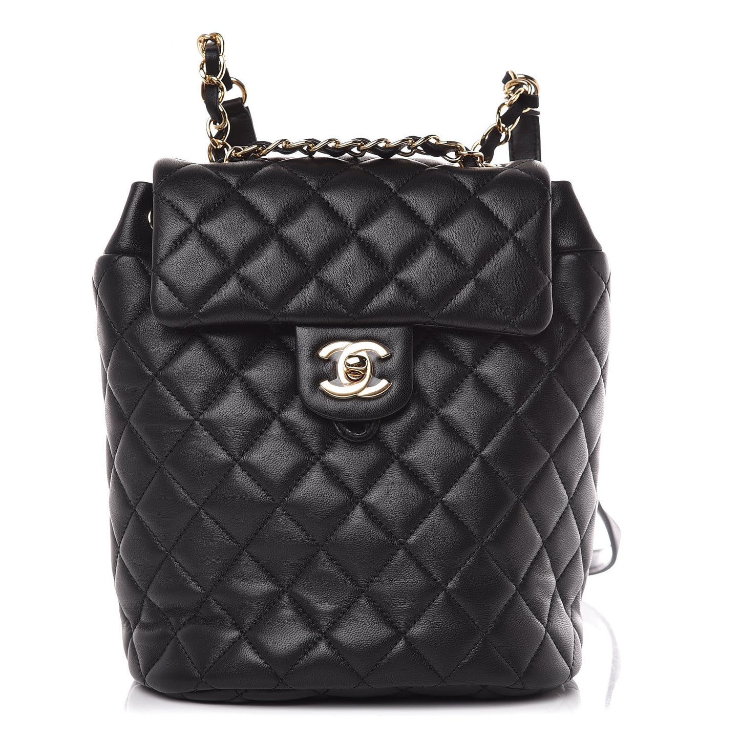 Lambskin Quilted Mini Urban Spirit Backpack Black