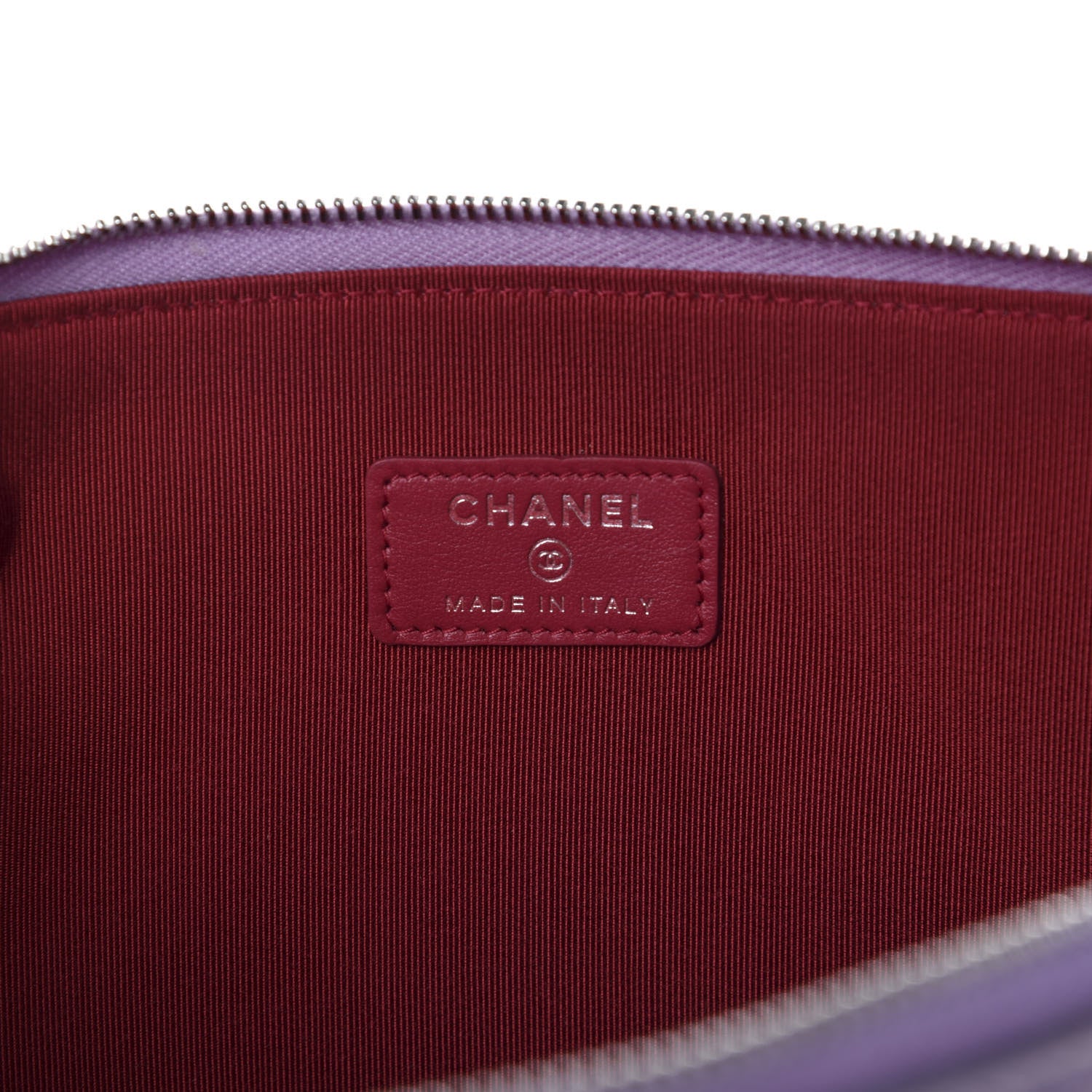 Chanel Iridescent Lambskin Quilted Large Gabrielle Cosmetic Case Light Purple 7 of 8