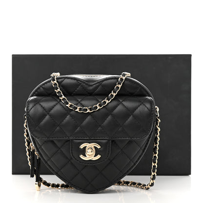 Chanel Lambskin Quilted CC In Love Heart Bag Black 11 of 11