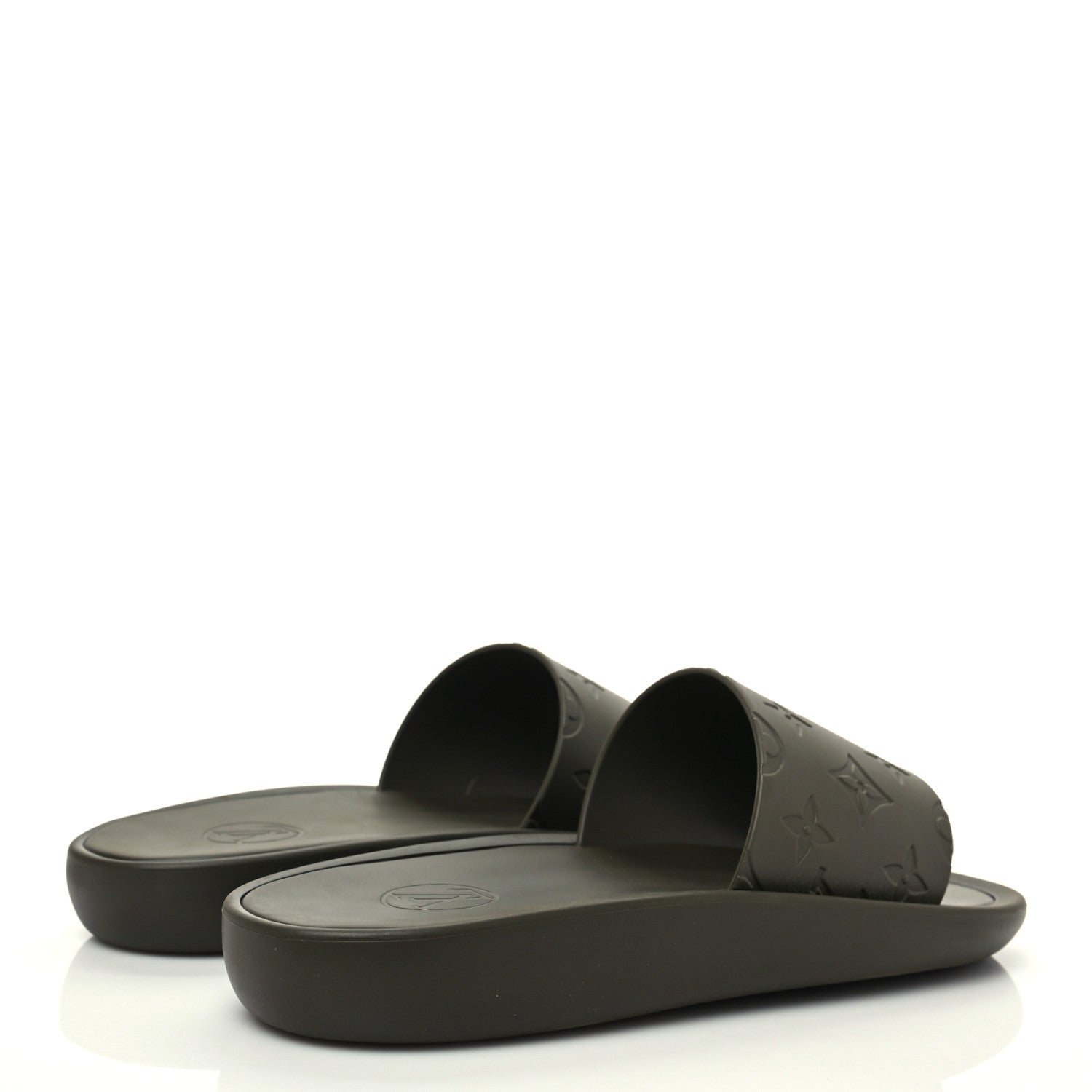 Louis Vuitton Rubber Monogram Embossed Sunbath Flat Mule 39 Kaki 4 of 8