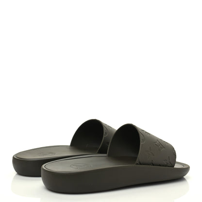 Louis Vuitton Rubber Monogram Embossed Sunbath Flat Mule 39 Kaki 4 of 8