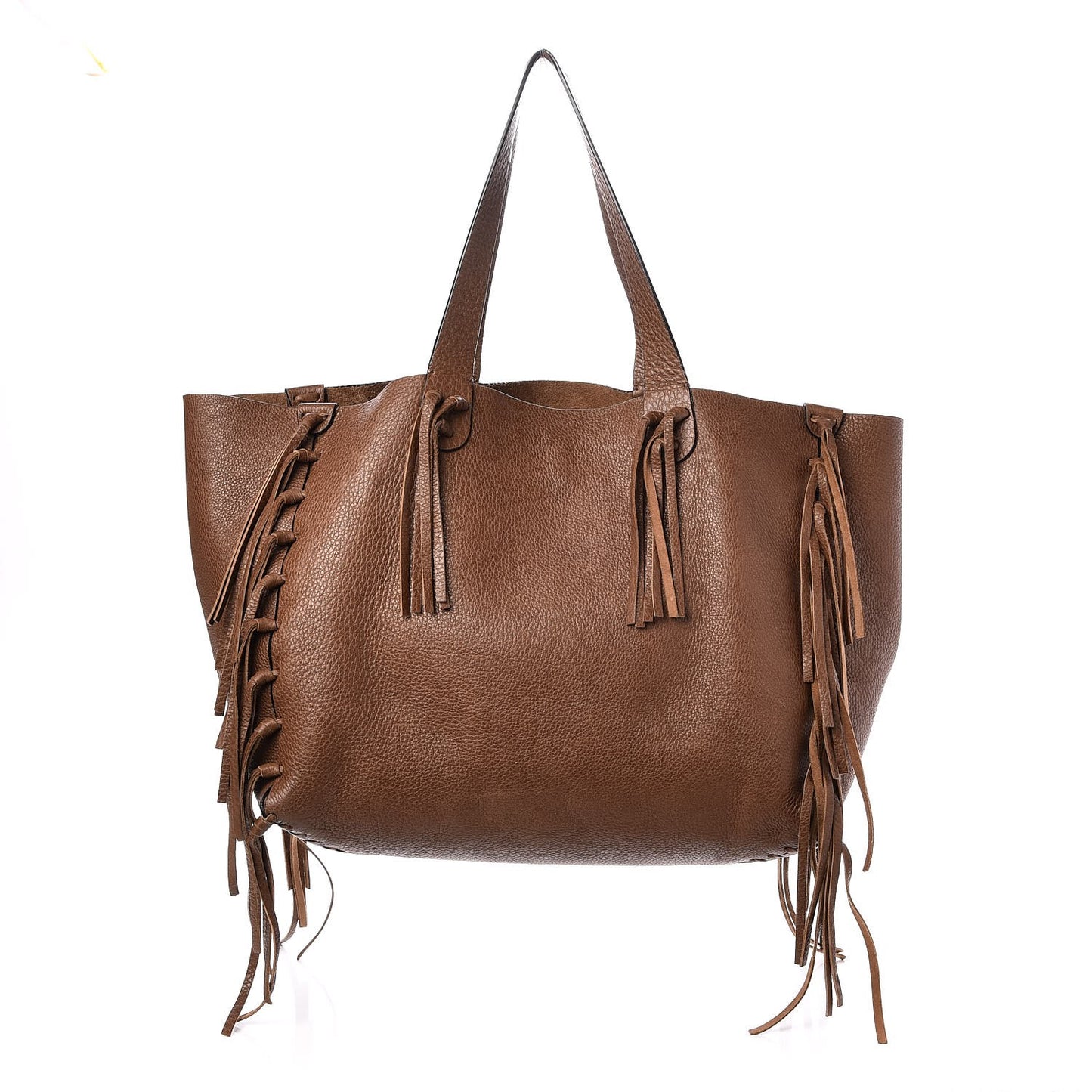 Grained Calfskin C-Rockee Fringe Tote Light Cuir