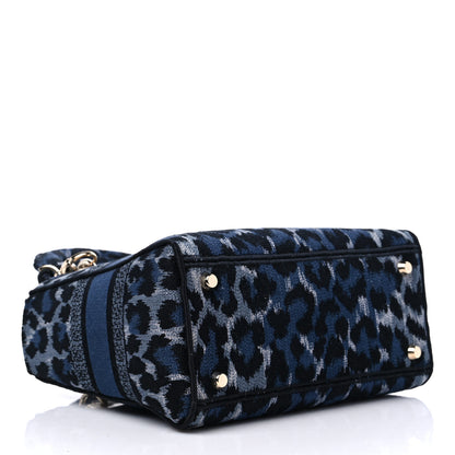 Christian Dior Canvas Mizza Embroidered Medium Lady D-Lite Blue 4 of 10