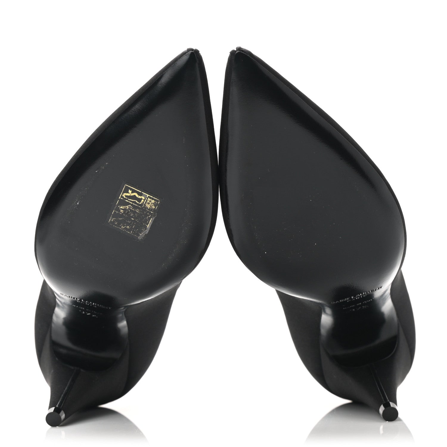 Saint Laurent Crystal Embellished Faille Paris 95 Pumps 37.5 Black 5 of 9