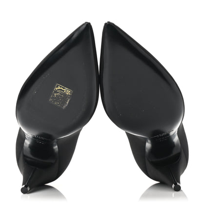 Saint Laurent Crystal Embellished Faille Paris 95 Pumps 37.5 Black 5 of 9