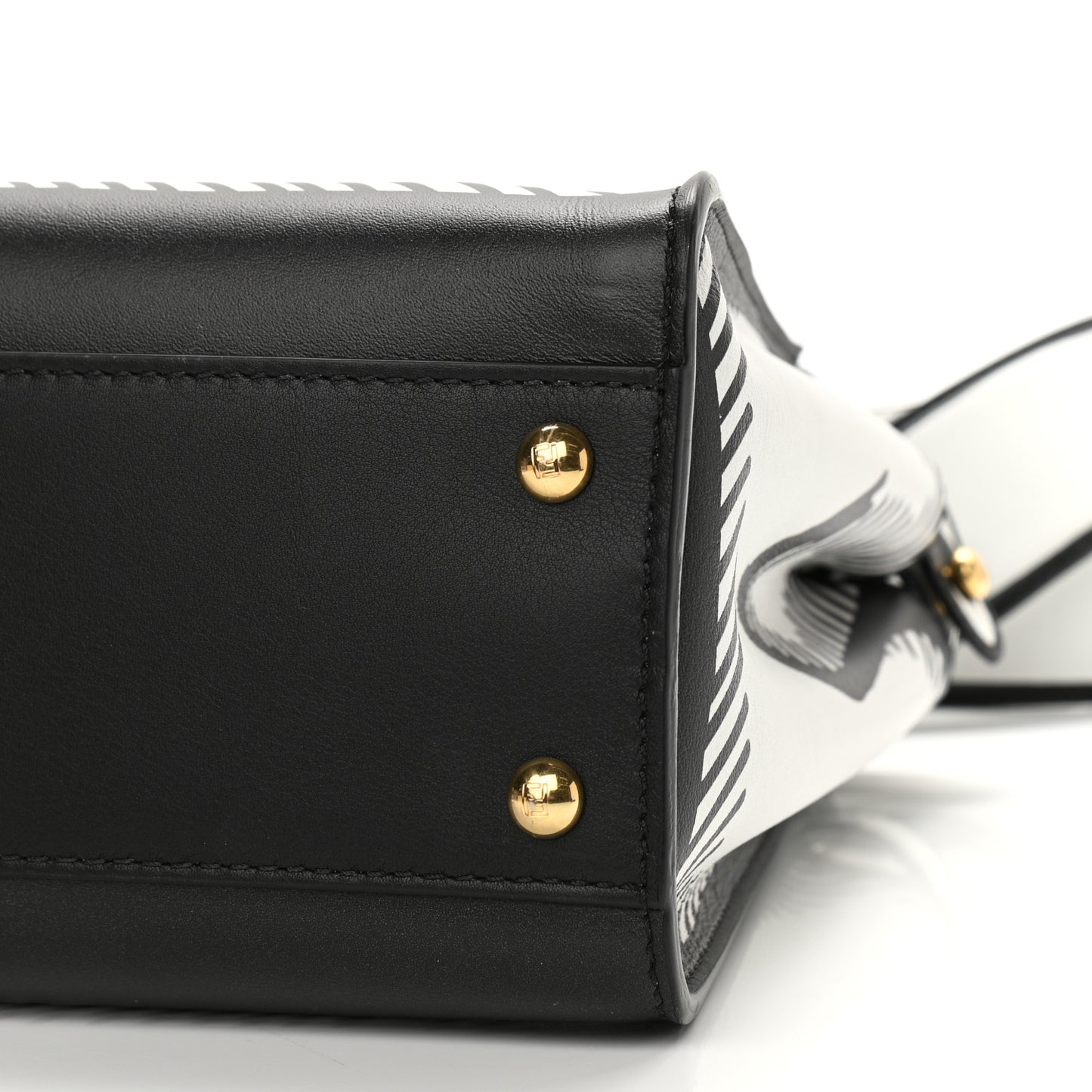 X JOSHUA VIDES Calfskin Medium Peekaboo Iconic Satchel White Black