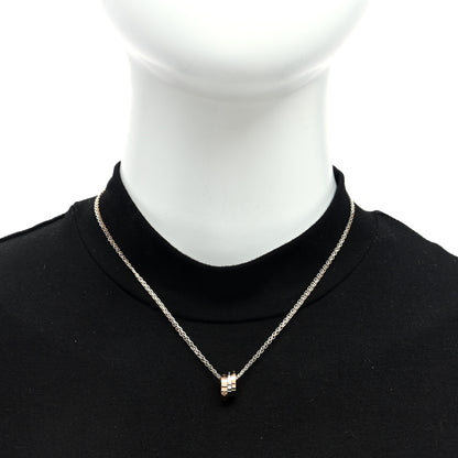 Cartier 18K White Pink Gold Diamond Three Ring LOVE Necklace 2 of 5