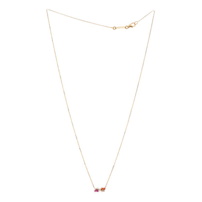 Suzanne Kalan 18K Yellow Gold Diamond Pink Sapphire Orange Topaz Pendant Necklace 3 of 5