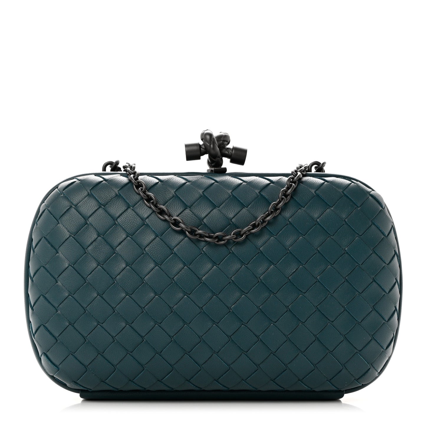 Nappa Intrecciato Chain Knot Clutch Mallard