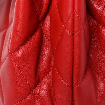 Chanel Lambskin Quilted CC Dweller Drawstring Bucket Bag Red 10 of 12