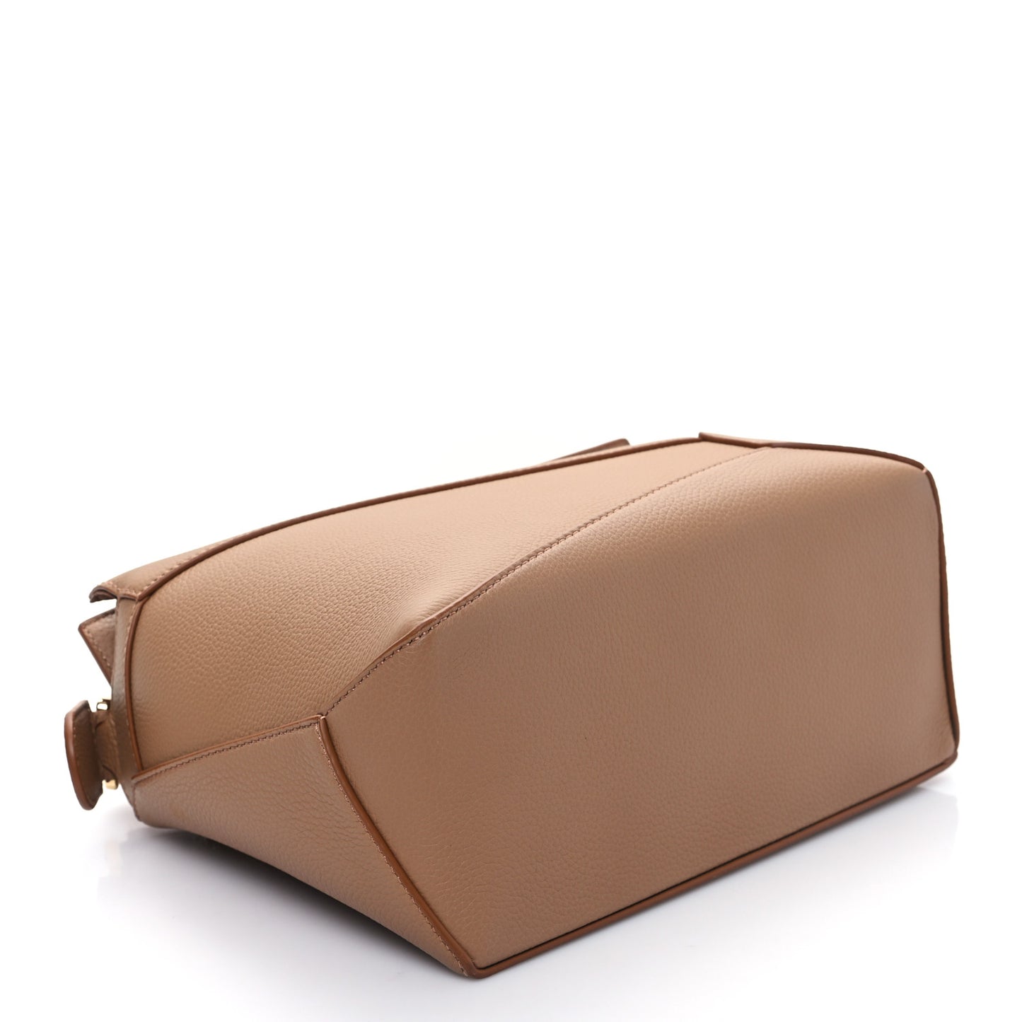 Grained Calfskin Small Puzzle Edge Bag Toffee