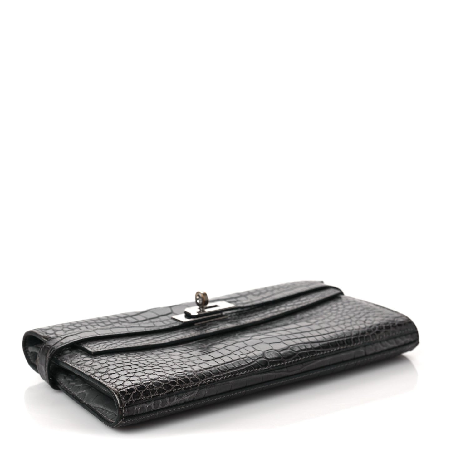 Matte Alligator Kelly Longue Wallet Graphite