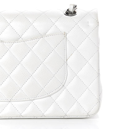 Chanel Caviar Quilted Medium Double Flap White 17 of 19