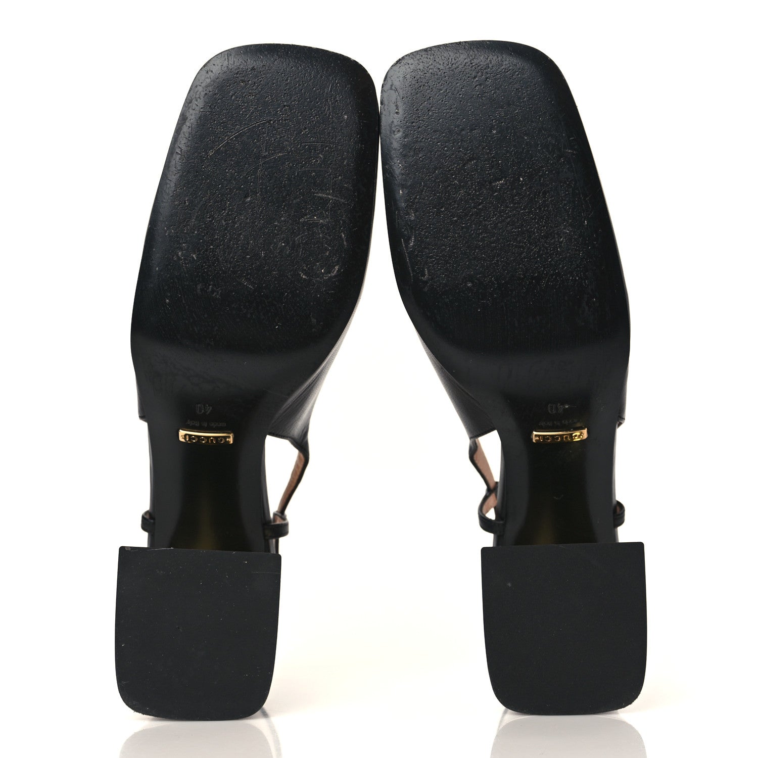 Gucci Malaga Kid Horsebit 75mm Slingback Pumps 40 Black 5 of 9