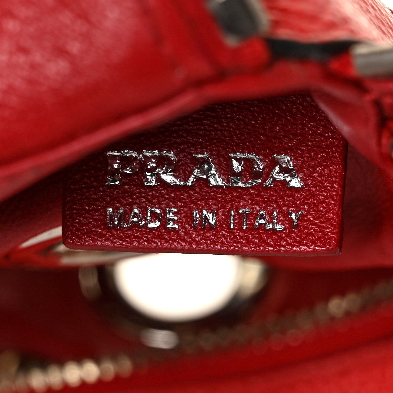 Prada Vitello Daino Grommet Chain Satchel Bag Lacca 6 of 9