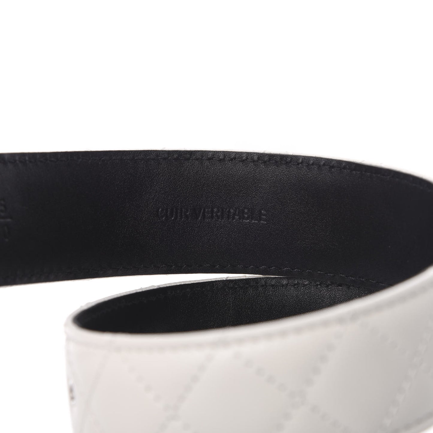 Caviar Quilted CC Chain Belt 75 30 White