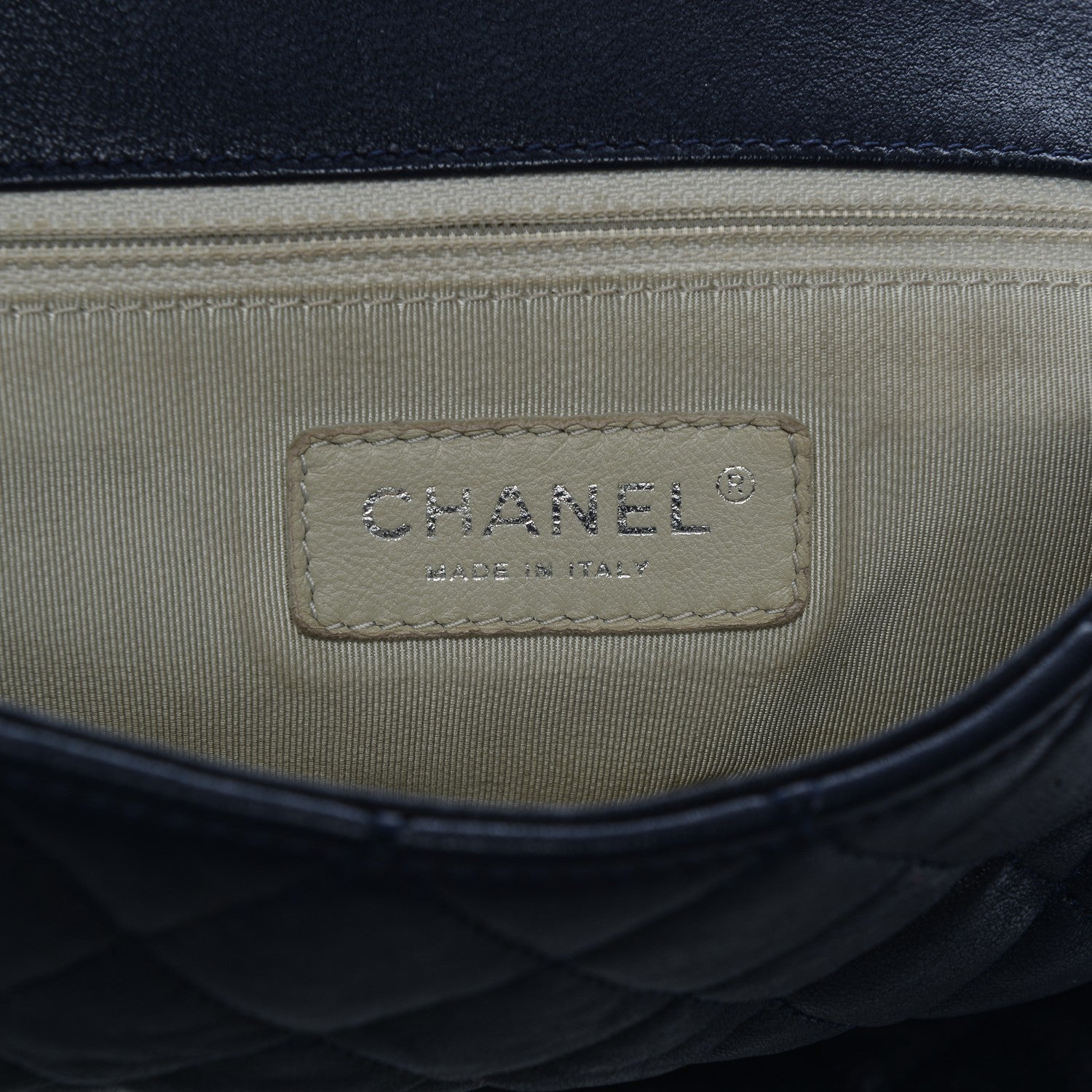 Chanel Washed Lambskin Quilted Chain Around Maxi Flap Dark Navy Blue 6 of 9