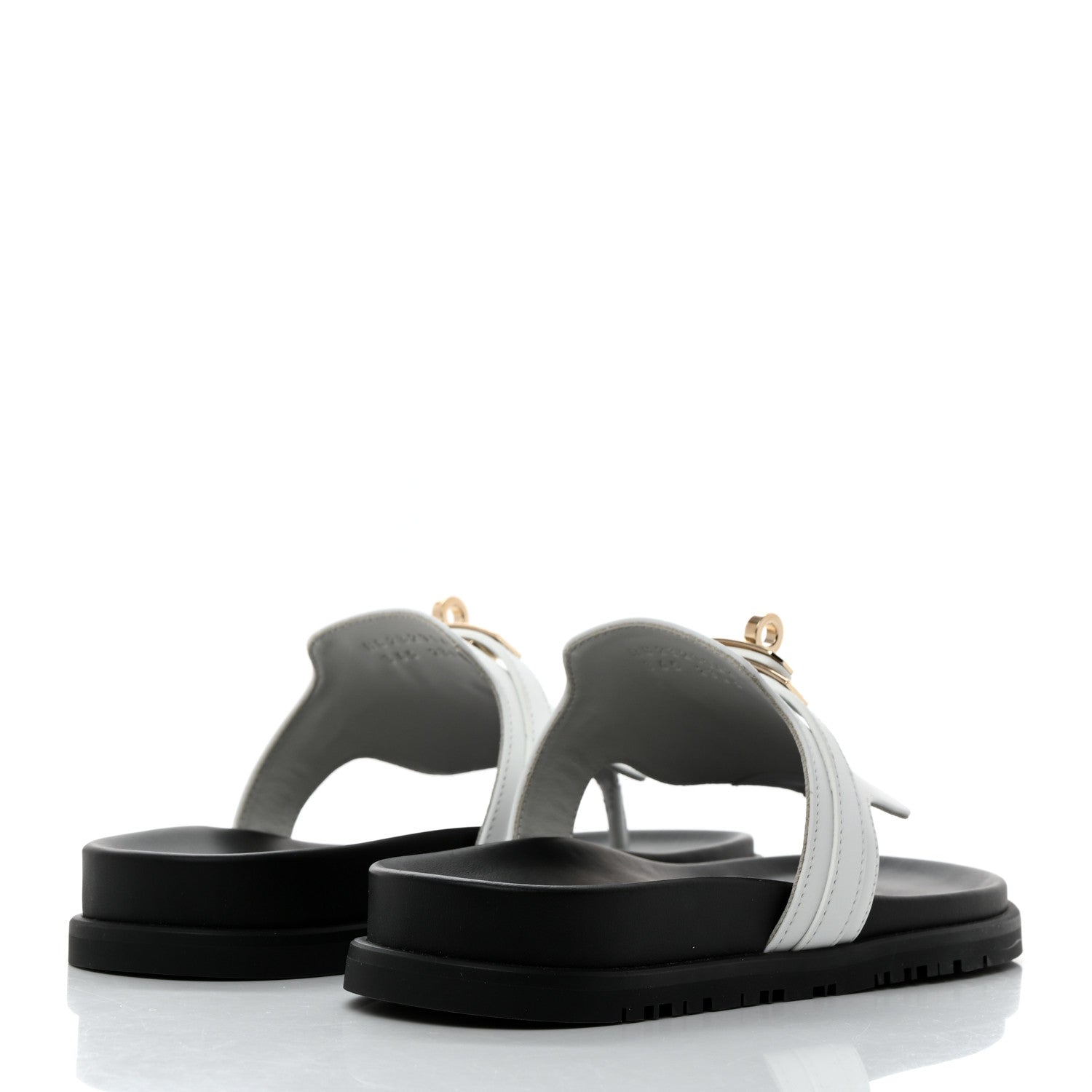 Hermes Calfskin Womens Empire Sandals 36.5 White 4 of 9
