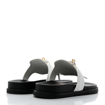 Hermes Calfskin Womens Empire Sandals 36.5 White 4 of 9