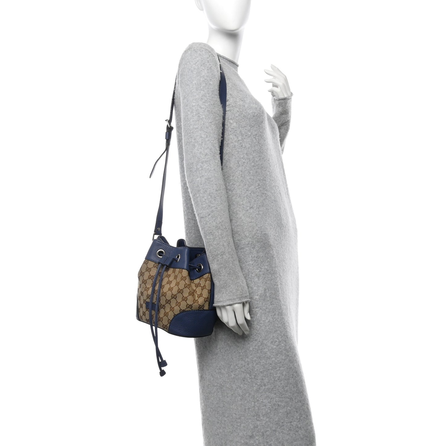 Monogram Cellarius Calfskin Bucket Bag Beige Ebony Washed Ink