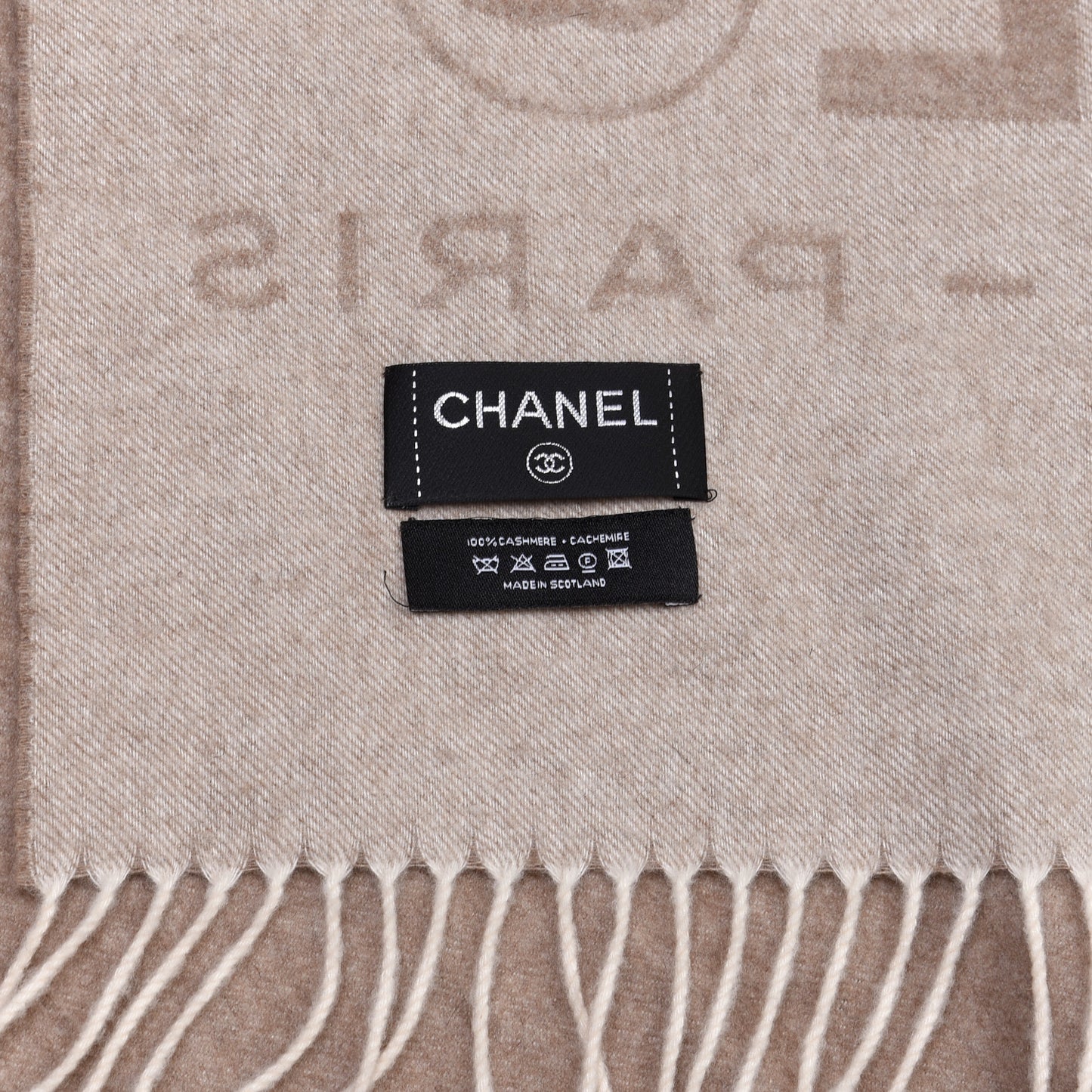 Cashmere CC Logo Stole Beige
