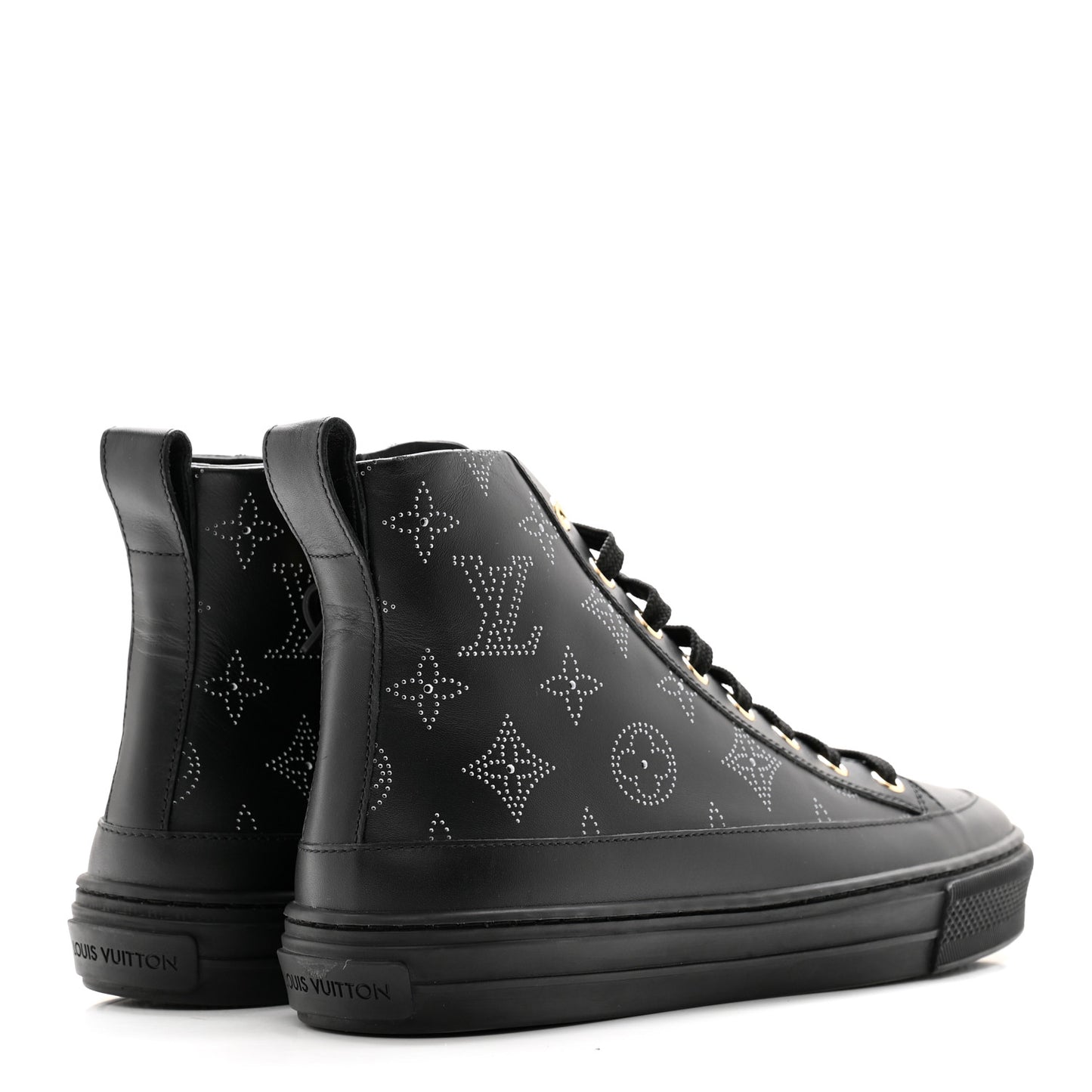 Calfskin Monogram Stellar Sneaker Boots 35.5 Black White