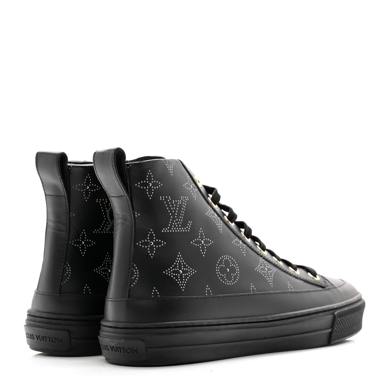 Louis Vuitton Calfskin Monogram Stellar Sneaker Boots 35.5 Black White 4 of 9