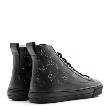 Louis Vuitton Calfskin Monogram Stellar Sneaker Boots 35.5 Black White 4 of 9