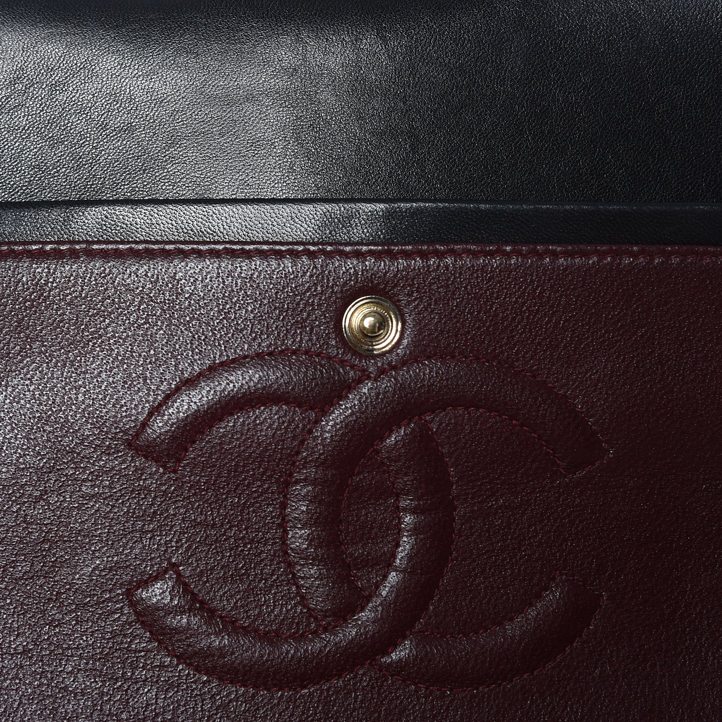 Lambskin Quilted Medium Double Flap Black