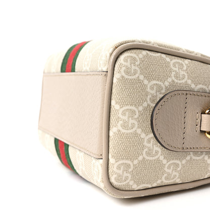 Gucci GG Supreme Monogram Textured Dollar Calfskin Web Super Mini Ophidia Top Handle Bowler Bag Beige Mystic White Oatmeal 9 of 9