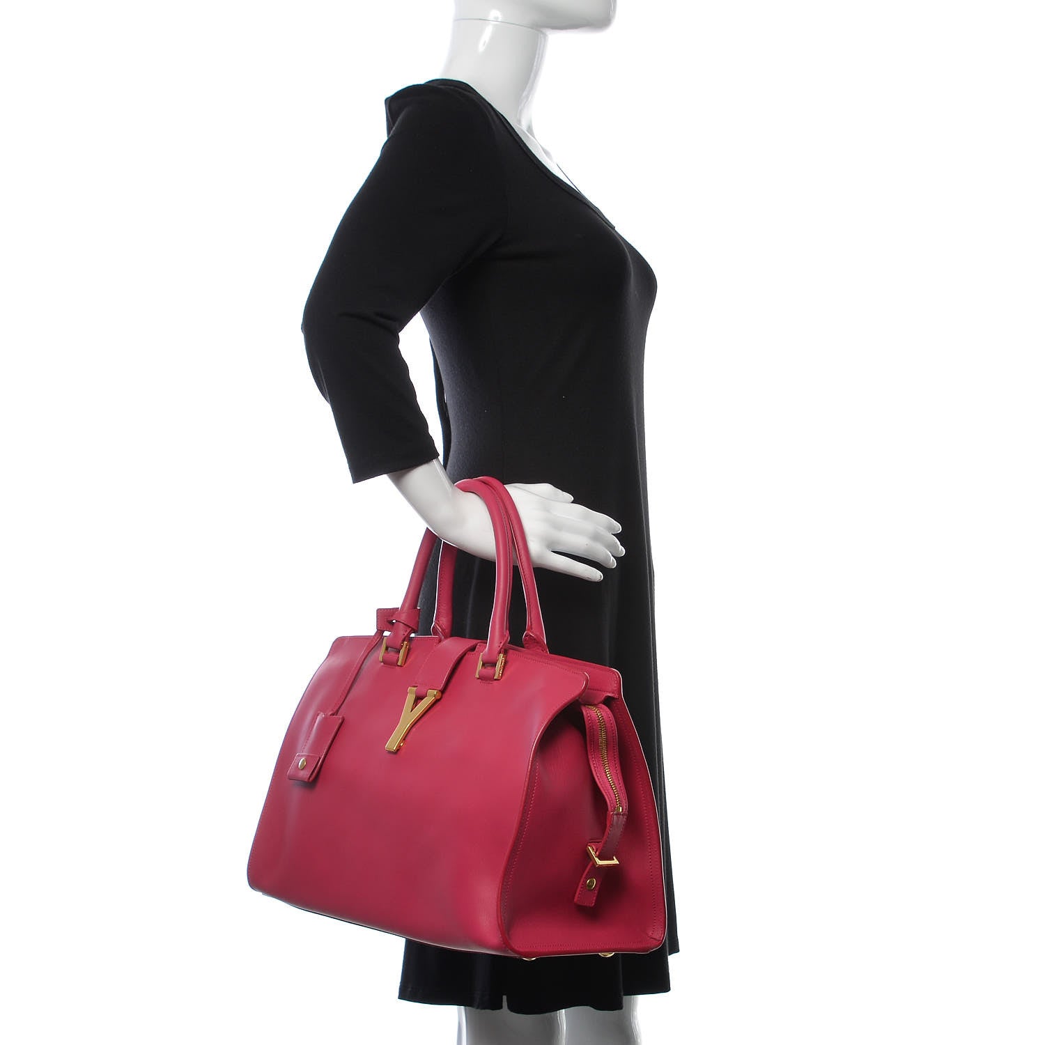 Saint Laurent Calfskin Medium Classic Y Cabas Fuchsia 2 of 11