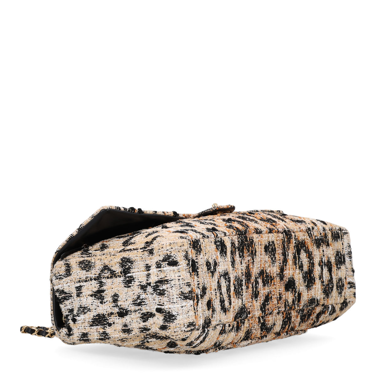 Chanel Tweed Mixed Fibers Leopard Print Souplissimo Maxi Flap Brown Black White 4 of 10