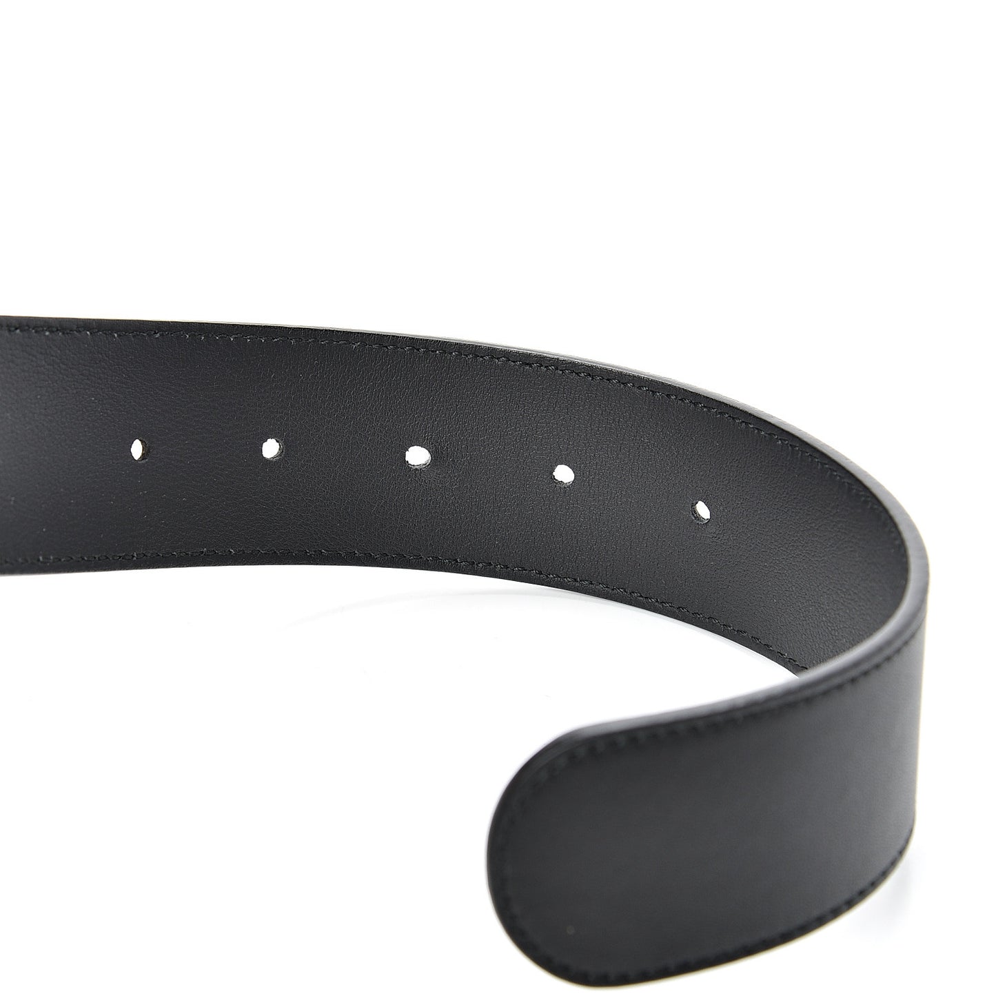 Moon Calfskin Nickel Double G 40mm Belt 85 34 Black