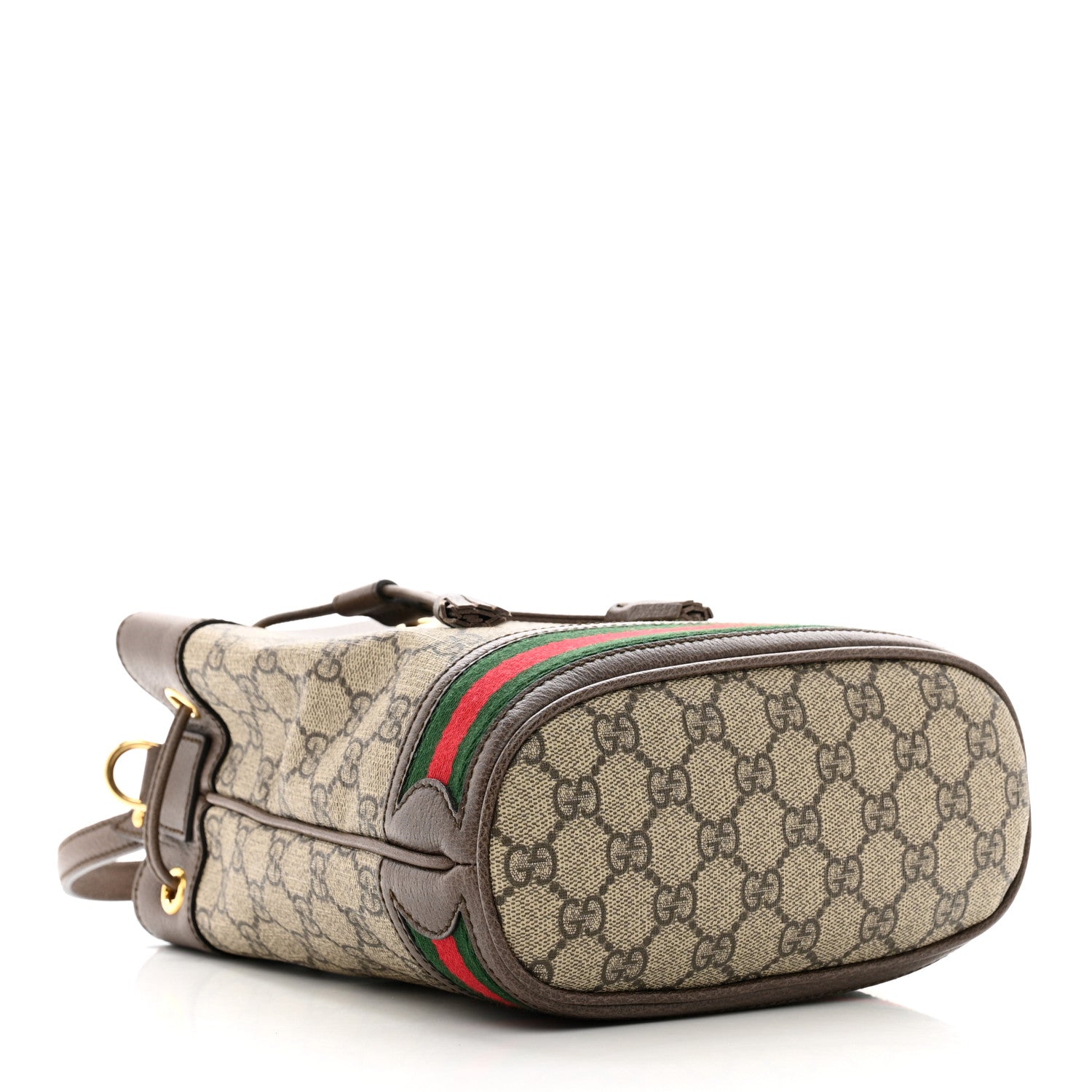 Gucci GG Supreme Monogram Web Small Ophidia Bucket Bag Brown 4 of 10