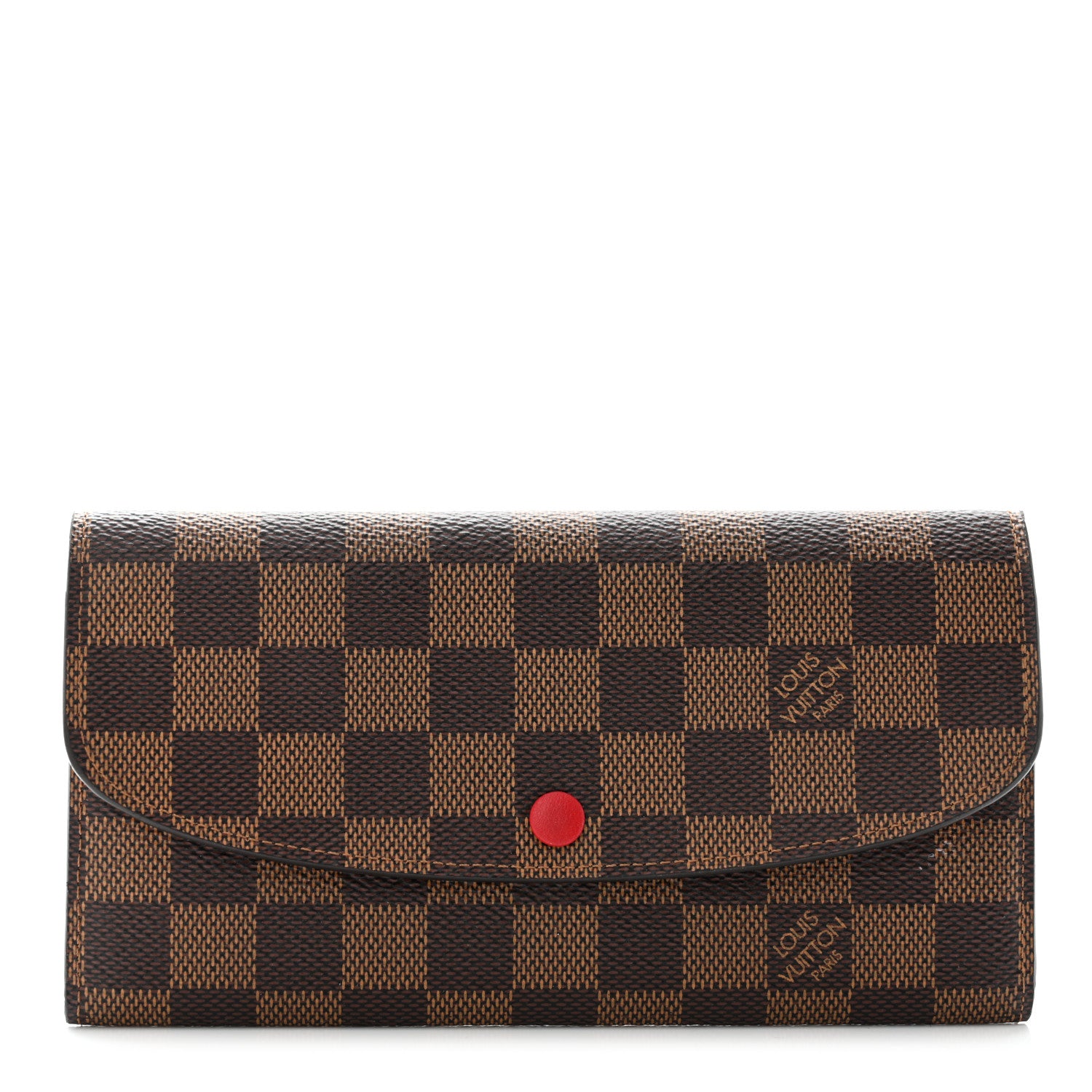Louis Vuitton Damier Ebene Emilie Wallet Red 1 of 6