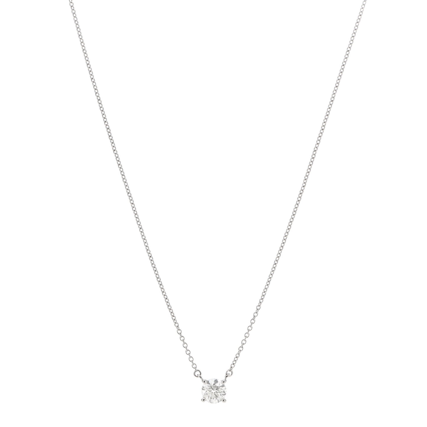 Platinum Diamond .61ct Solitaire Pendant Necklace