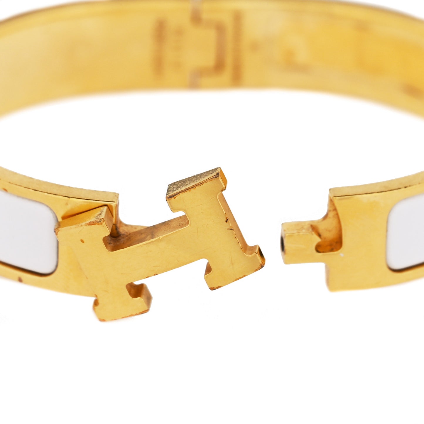 Enamel Narrow Clic Clac H Bracelet PM White